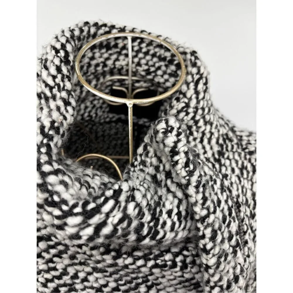 Blank NYC Boucle Knit Motorcycle Moto Jacket Black White Women’s Size XS